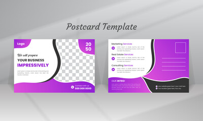 Modern Business Post Card, Invitation Card Design Template