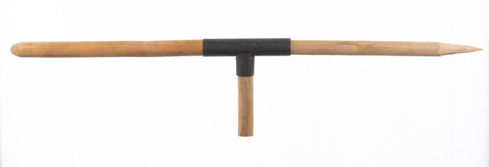 wooden rural stake isolated on white background