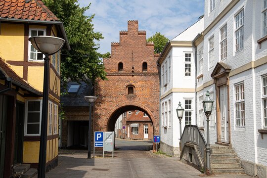 The old city port of Faaborg in Denmark
