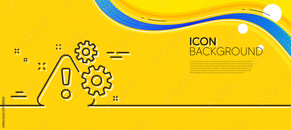 Aufkleber warning line icon. abstract yellow background. attention triangle sign. caution alert symbol. minima