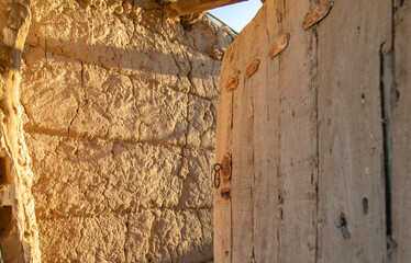 wall of old mud in asir region, Saudi Arabia