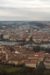 Fototapeta na wymiar Panoramic aerial views of the city of prague