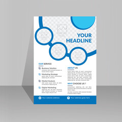 Modern A4 corporate creative clean business flyer design template layout for advertising and promotion growth. vector white background color circle design flyer template. unique image flyer inspire