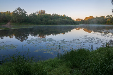 autumn landscape with lake