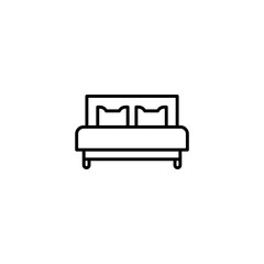 Bed flat vector icon. Hotel flat vector icon. Lodging flat vector icon