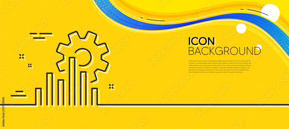 Poster seo graph line icon. abstract yellow background. search engine optimization sign. analytics symbol. 