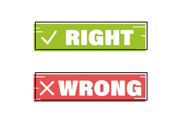 Fototapeta premium Decision right or wrong. Quiz elements