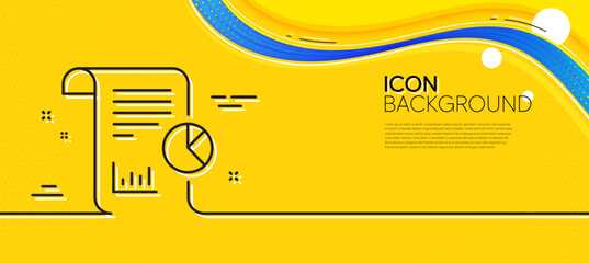 Obraz na płótnie Canvas Report line icon. Abstract yellow background. Business management sign. Company statistics symbol. Minimal report line icon. Wave banner concept. Vector
