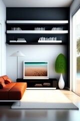 modern living room interior illustration