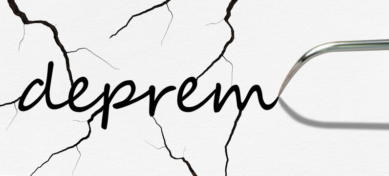 Seismograph and earthquake. Seismograph recording the seismic activity of an earthquake. Earthquake in Turkey.