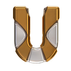Silver symbol with gold inlays. letter u © oleg