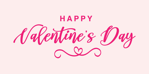 Happy Valentine's Day vector. Valentine's Day typography poster with handwritten calligraphic text isolated on white background. Vector illustration - Vector
