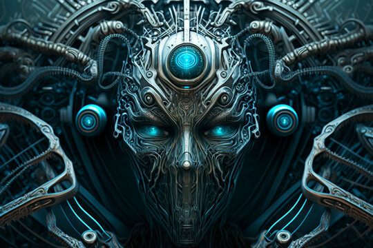 Sci-fi alien computer artificial intelligence AI generative