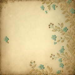 vintage background with flowers and leaves