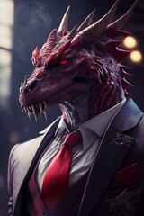 A dragon in corporate suit digital art