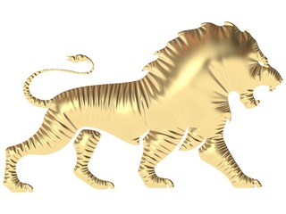 Fototapeta na wymiar Löwe als Symbol goldfarben