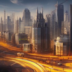 Fototapeta na wymiar Mysterious Cityscape That Inspires Wanderlust k realistic highly detailed