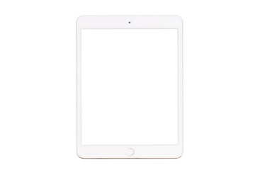 Tablet blank screen layout, isolated, transparent background, PNG.