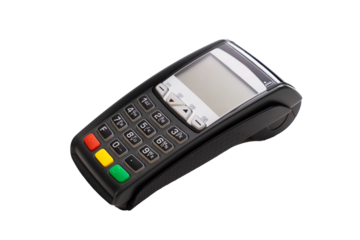 NFC payment terminal, isolated, transparent background, PNG.