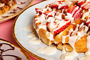 waffle with strawberry