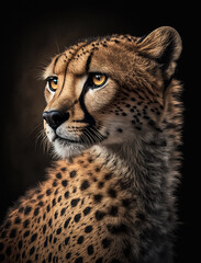 portrait of a cheetah. Generative AI
