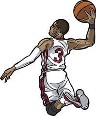 Fototapeta na wymiar basketball player action illustration clip art collection 