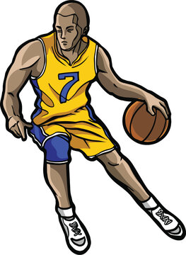 basketball player action illustration clip art collection 