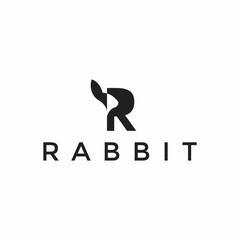 Rabbit logo design with the letter R