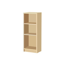 wooden shelves with boxes