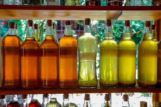 Brazilian drink, bottles of cachaca