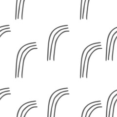 Doodle line stroke seamless pattern. Scribble spiral texture. White background and grey various line vector scribbles
