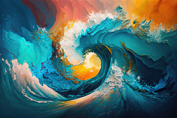 Ocean Abstract Art Made with Generative AI