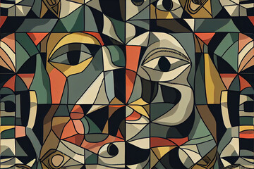 abstract pattern background with human faces