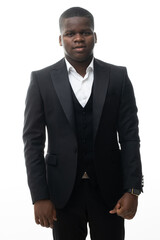 Portrait of a sexy black man in suit