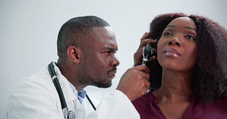 Otolaryngology Ear Check Using Otoscope