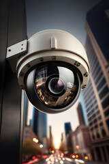 CCTV Camera in Smart City. AI generated