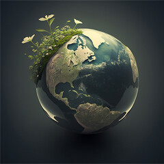 Earth day, save earth concept, Generative ai