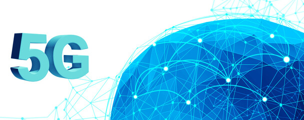 Fototapeta premium Concept of future technology 5G network systems and internet. 3d illustration