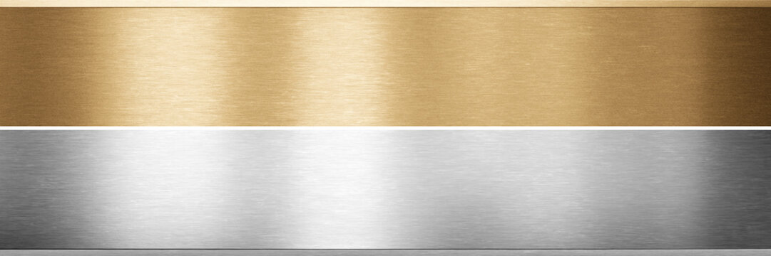 Gold, silver and bronze collection. Metal background. 3d rendering