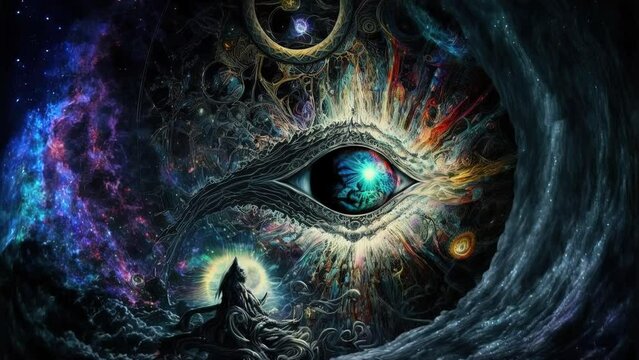 Surreal Fantasy Abstract Space Cosmic Void Background Loop Animation	