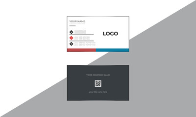 Modern and simple business card design with white and black color professional business card design with image holder.Personal visiting card with company logo. 