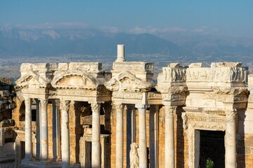 ruins of ancient amphitheatre in turkey