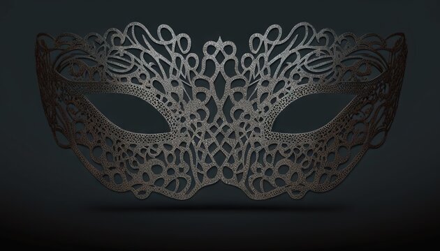  a masquerade mask with intricate lacework on a dark background photo by shutterstocker / shutterstocker / shutterstocker com.  generative ai