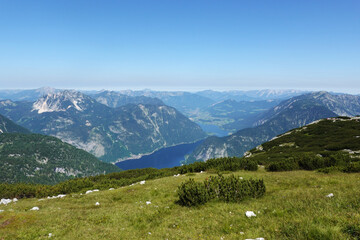 The view of Hallstatt lake from Krippenstein mountain, Hallstatt, Austria