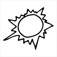 Vector drawing of the planet Sun on a white
