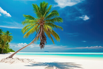 Fototapeta na wymiar Beautiful colorful background for summer beach vacation as digital illustration (Generative AI)