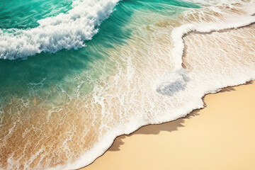 Fototapeta na wymiar Wave at the sea. Summer sea surf beautiful tropical wave as a digital illustration (Generative AI)