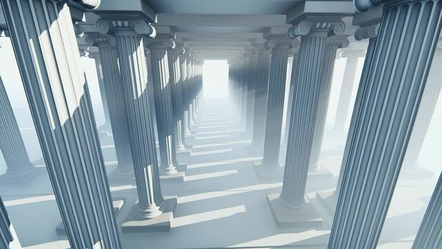White temple with Greek columns