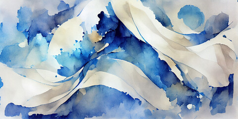 abstract background blue and white, digital painting generative ai 