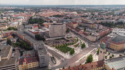Fototapeta premium Hradec Kralove old town from above